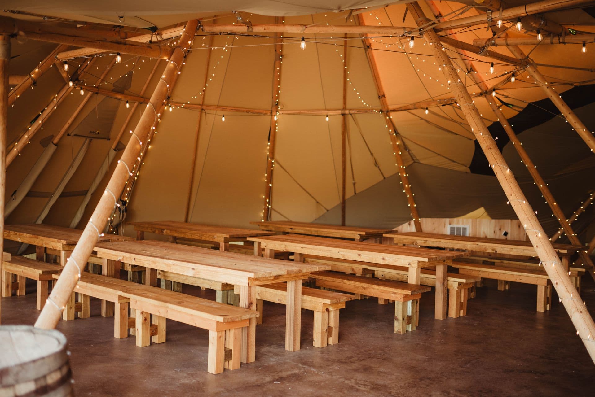 Evergreen Creek Nordic tipi event venue near San Antonio for quinceaneras